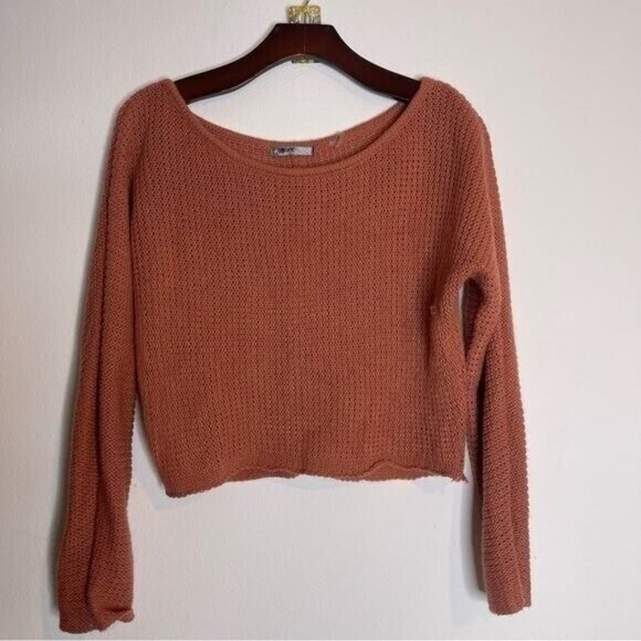 MAK Pink Crop Top Knit Sweater Size S - Picture 8 of 8